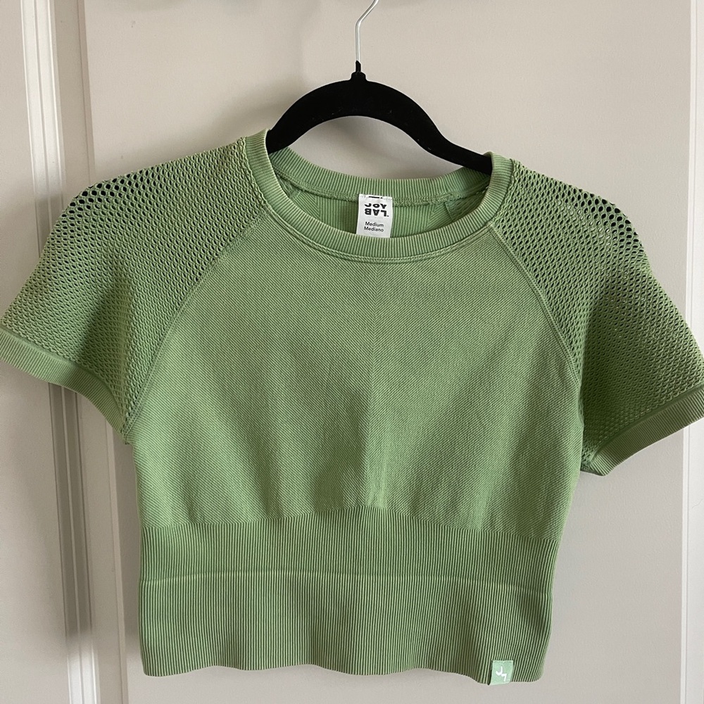 Green Cropped Workout Top | M